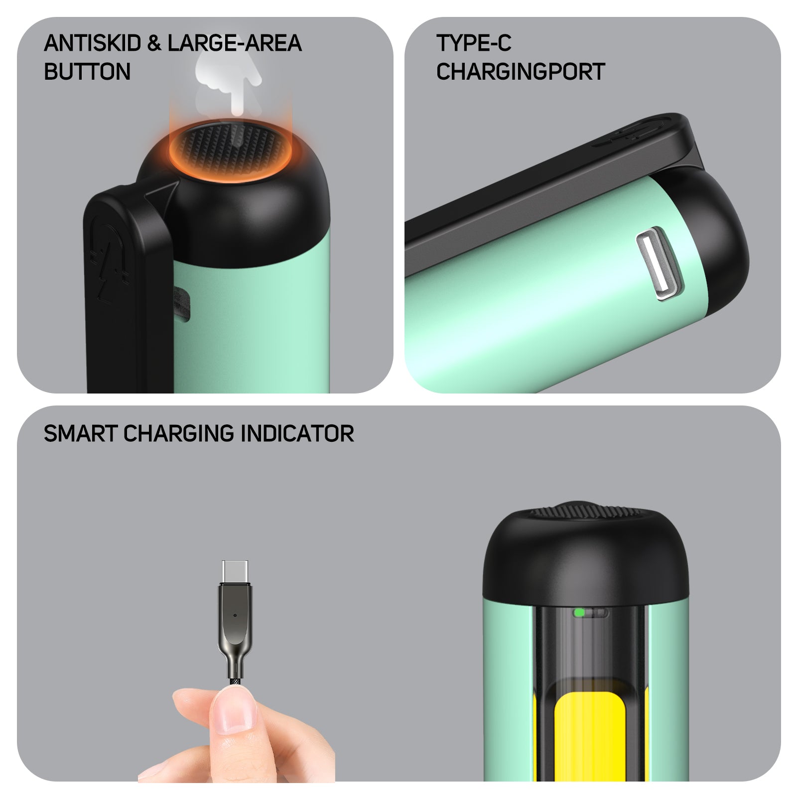 Magnetic Rechargeable Pocket Pen Flashlight (Cyan)