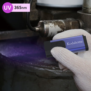 Kodahome Rechargeable Keychain LED Flashlight Plus UV Blacklight (Purple)